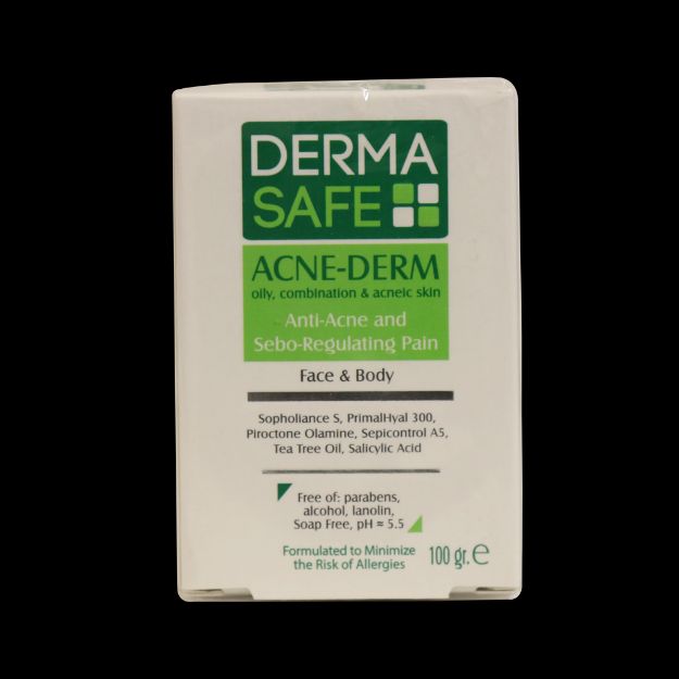 پن پوست های چرب مختلط و دارای آکنه درماسیف ۱۰۰ گرم - Derma Safe Acne Derm Anti Acne & Sebo Regulating Pain 100 g