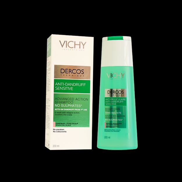 شامپو ضد شوره ویشی مناسب پوست سر حساس ۲۰۰ میلی لیتر - Vichy Dercos Anti Dandruff Sensitive Shampoo 200 ml