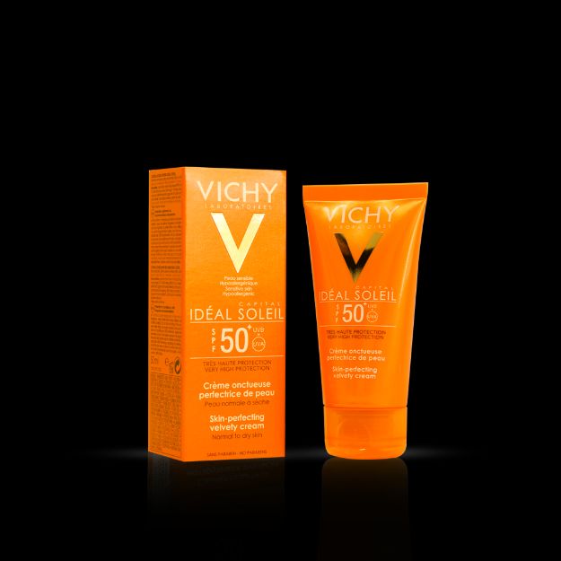 کرم ضد آفتاب ویشی مدل velvety با +SPF50 مناسب پوست های معمولی و خشک ۵۰ میلی لیتر - Vichy Ideal Soleil Velvety SPF 50+ Craem For Normal & Dry Skins 50 ml