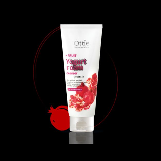 فوم ماست میوه ای انار اوتی مناسب پوست های معمولی تا چرب ۱۵۰ میلی لیتر - Ottie Fruit Yogurt Foam Cleanser Pomegranate For Normal and Oily Skins 150 ml