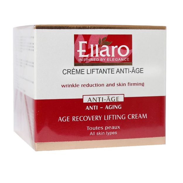 کرم ایج ریکاوری ضد چروک با خاصیت لیفتینگ قوی الارو مناسب انواع پوست ۵۰ میلی ‎لیتر - Ellaro Age Recovery Lifting Cream For All Skins 50 ml