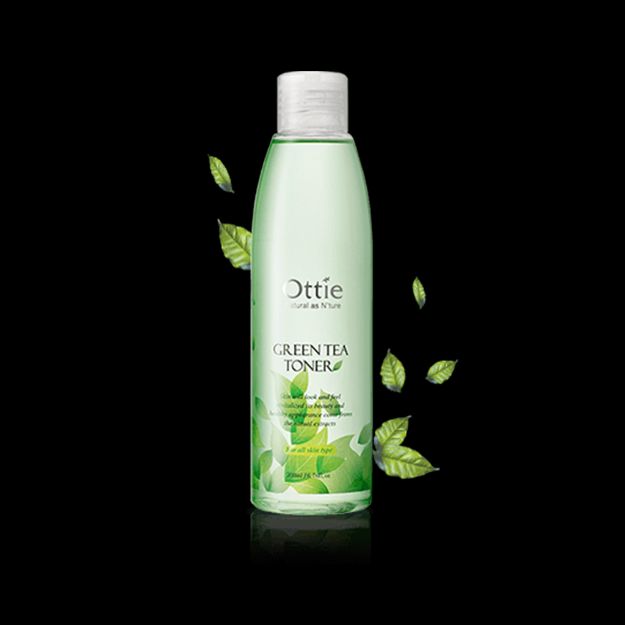 تونر چای سبز اوتی مناسب پوست های چرب و دارای جوش ۲۰۰ میلی لیتر - Ottie Green Tea Toner For Oily Skins 200 ml