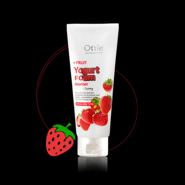 فوم ماست میوه ای توت فرنگی اوتی مناسب پوست های معمولی تا چرب ۱۵۰ میلی لیتر - Ottie Fruit Yogurt Foam Cleanser Strawberry For Normal and Oily Skins 150 ml